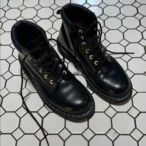 Dr. Marten black leather combat boots